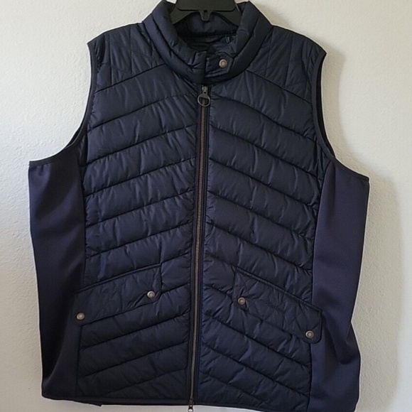 Barbour Cavalry Quilted Stretch Gilet Vest in Dark Navy - Picture 3 of 9